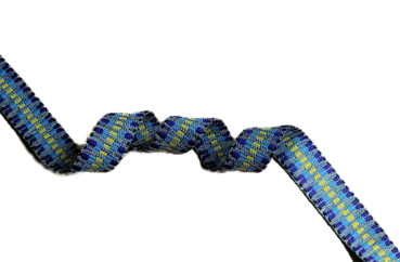 Gurtband Jacquard Aztek Blau Gelb 38 mm